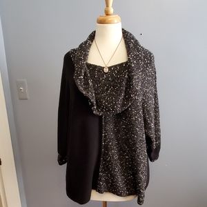 Black & White Cowl Neck Sweater